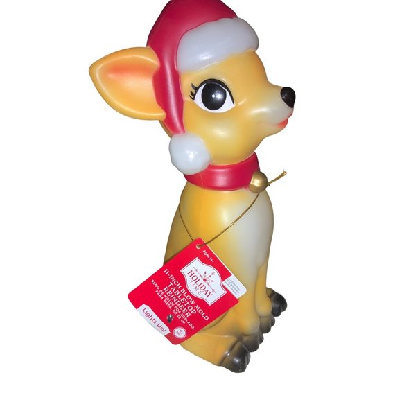 Holiday Time Reindeer Blow Mold Table Top Eleven Inch - Picture 5 of 15